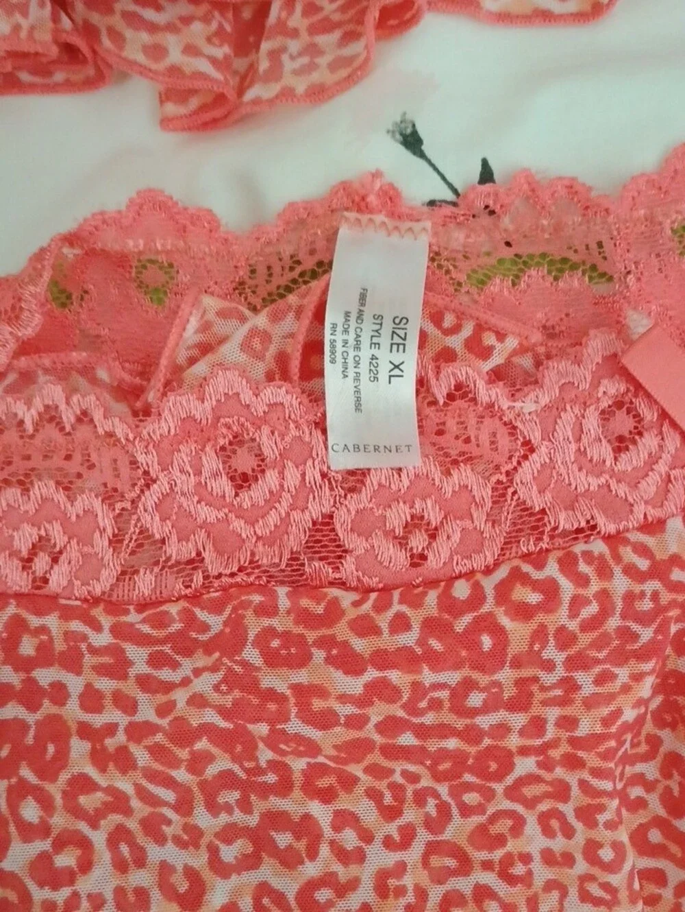 Women's Cabernet,Coral Pink Lace Trim Sleep Cami and Shorts Set